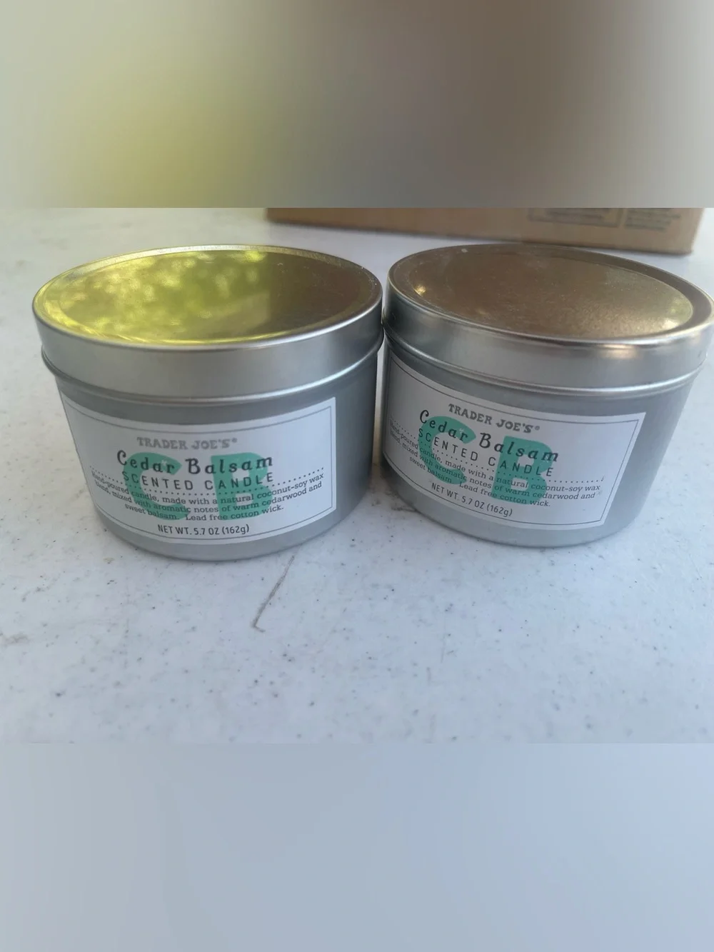 Cedar Balsam Scented Candle - Silver Tin (Set of 2) 5.7 ounce